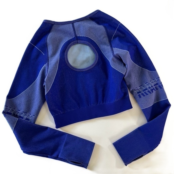 Gymshark Dry Womens Small Blue Turbo Seamless Athletic Shirt - Picture 2 of 4